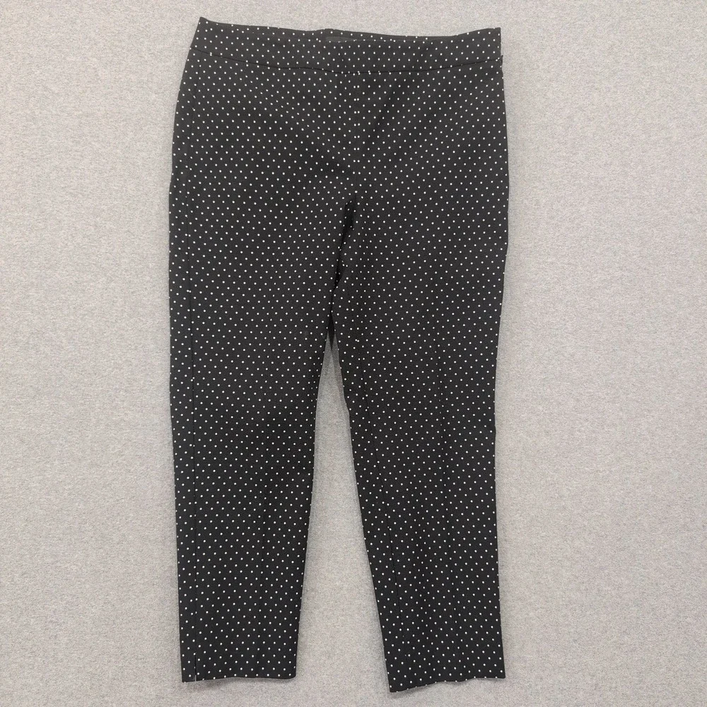 Talbots Chatham Ankle Pants Black White Polka Dot Size 14P - Picture 1 of 5